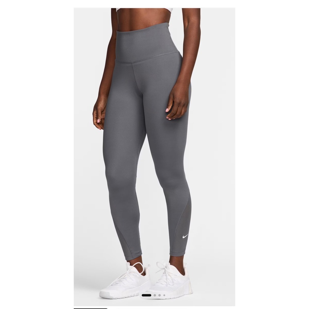 Nike Leggings Womens L Grey Dri-FIT DV9020-068 High Waisted Mesh Panel Tights